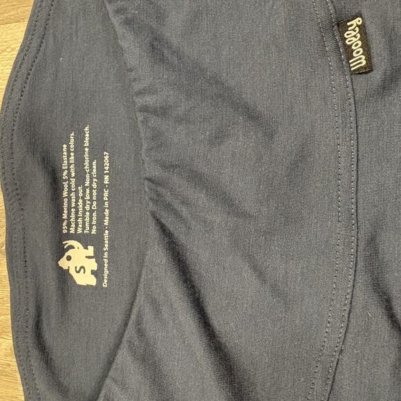 Woolly Women's Merino Wool Biker Shorts Crossover High Waist Navy Blue Size S - Picture 3 of 6